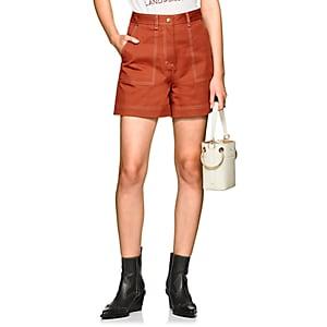Land Of Distraction Women's Leo Cotton A-line Shorts-rust