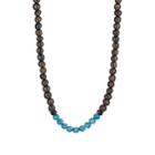 Caputo & Co Men's Apatite & Wood Beaded Necklace-blue