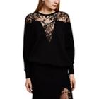 Givenchy Women's Lace-inset Knit Sweater - Black