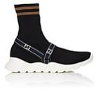 Fendi Men's Logo Harness-strap Sock Sneakers-black