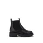 Barneys New York Women's Crocodile-stamped Leather Chelsea Boots - Black