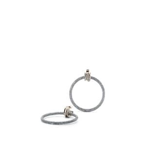 Balenciaga Women's Glitter Hoop Earrings - Crystal Silver