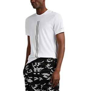 Blackbarrett Men's Reflective-striped Cotton T-shirt - White