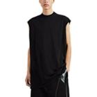 Rick Owens Men's Tarp Cotton Oversized Sleeveless T-shirt - Black