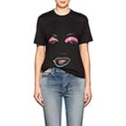 Versace Women's Face-graphic Cotton T-shirt-black