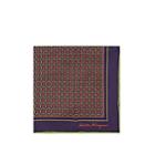 Salvatore Ferragamo Men's Gancio-print Silk Twill Pocket Square - Purple