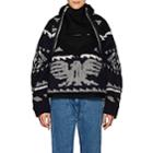 Sacai Women's Folkloric-knit Wool Jacket-navy