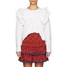 Isabel Marant Toile Women's Matias Broderie-trimmed Cotton Top-white