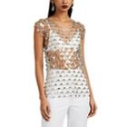 Paco Rabanne Women's Crystal-embellished Paillette Top - White