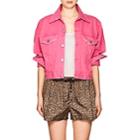 Adaptation Women's Denim Crop Trucker Jacket-pink