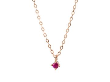 Lodagold Women's Ruby Charm Necklace