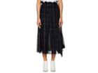 Sacai Women's Checked Pleated Organza Midi-skirt