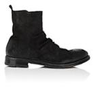 Elia Maurizi Men's Wrinkled-vamp Oiled Suede Boots-black