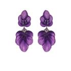 Sabbadini Women's Amethyst Clip-on Drop Earrings - Md. Purple