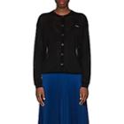 Prada Women's Logo Semi-sheer Cardigan-black