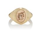 Retrouvai Women's Tiered Fantasy Signet Ring-gold