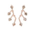 Chasunyoung Women's Crystal-embellished Drop Earrings-rose Gold