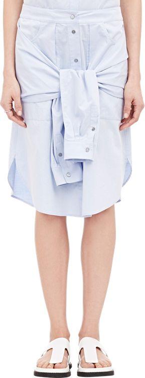 T By Alexander Wang Layered Tied-shirt Skirt-colorless