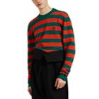 Loewe Men's Logo-embroidered Striped Wool-cashmere Sweater - Green