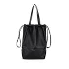 Saint Laurent Women's Harlem Leather Shopping Tote Bag - Black
