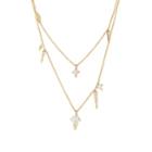 Yama Women's Double Diamond Mess Necklace - Gold