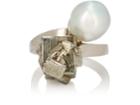 Mahnaz Collection Vintage Women's Pearl & Pyrite Ring
