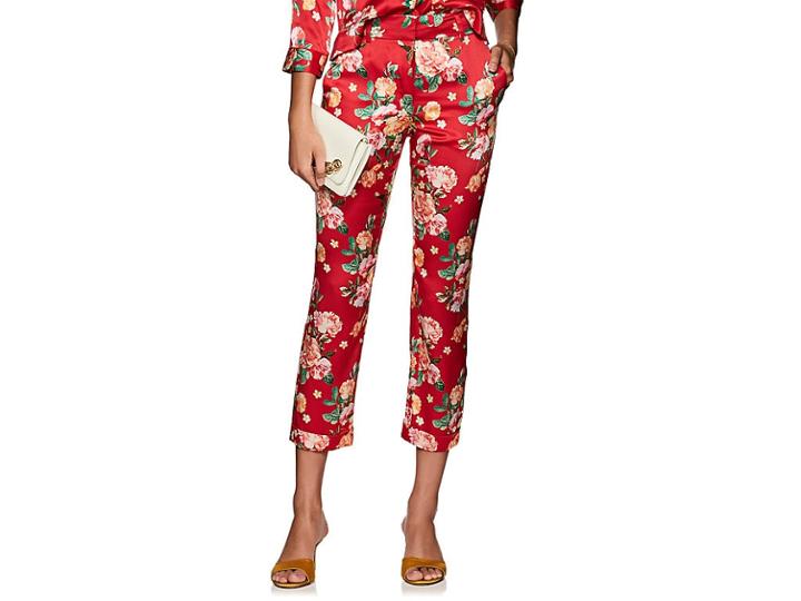 Barneys New York Women's Floral Silk Pajama Pants