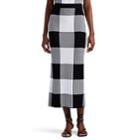 Derek Lam Women's Checked Jacquard-knit Pencil Midi-skirt - Black-white