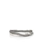Title Of Work Men's Mixed-chain Half-cuff Wrap Bracelet - Silver