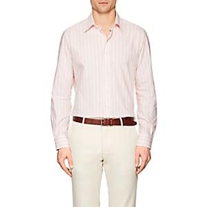 Luciano Barbera Men's Striped Cotton Poplin Shirt-pink