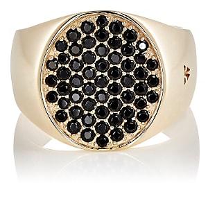 Tom Wood Women's Pinky Oval Black-spinel Ring-gold