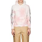 Remi Relief Men's Flame-graphic Tie-dyed Cotton Hoodie-pink