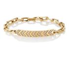Ambre Victoria Women's Diamond Chevron-engraved Bracelet-gold