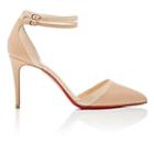 Christian Louboutin Women's Uptown-double Leather & Suede Lam Pumps-nude