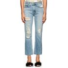 Brock Collection Women's Wright Distressed Straight Jeans-lt. Blue