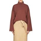 Nomia Women's Compact Knit Mock Turtleneck Crop Sweater-lt. Brown