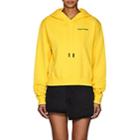Off-white C/o Virgil Abloh Women's Logo-embroidered Cotton Crop Hoodie-yellow