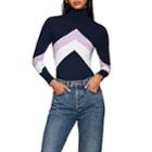 Joostricot Women's Chevron Cotton-blend Turtleneck Sweater