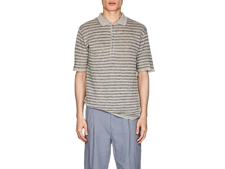 Barena Venezia Men's Striped Linen Polo Shirt