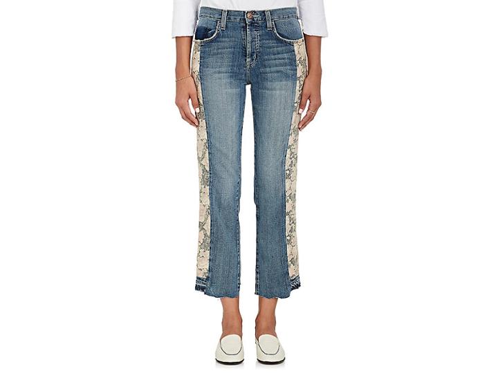 Current/elliott Women's The Uneven Seamed Original Straight Jeans