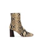 Loeffler Randall Women's Elise Snakeskin-stamped Leather Ankle Boots - Sand