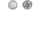 Samira 13 Women's Diamond & Keshi Pearl Circular Stud Earrings-white