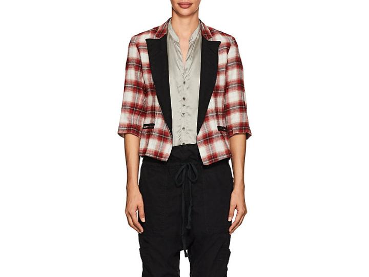 Greg Lauren Women's Wrangler Plaid Cotton Flannel Jacket
