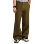 Balenciaga Men's Brushed Cotton Canvas Wide-leg Chinos - Olive