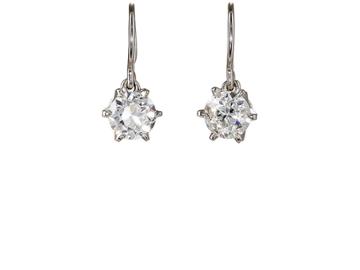 Mcteigue & Mcclelland Women's White Diamond Drop Earrings