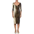 Area Women's Lam Fitted Dress - Gold