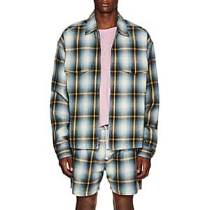 Adaptation Men's Checked Cotton Flannel Zip-front Jacket