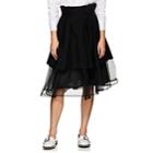 Noir Kei Ninomiya Women's Tulle Layered Full Skirt-black