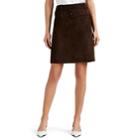 Prada Women's Suede Belted Miniskirt - Dk. Brown