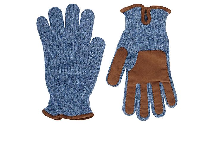 Barneys New York Men's Suede-trimmed Wool Gloves